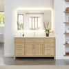 Custom image for Whitewashed Oak with Brushed Nickel Trim / White Cultured Marble / No Mirror