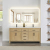 Custom image for Whitewashed Oak with Matte Black Trim / Carrara Cultured Marble / No Mirror