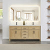 Custom image for Whitewashed Oak with Matte Black Trim / White Cultured Marble / No Mirror
