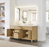 Custom image for Whitewashed Oak with Brushed Gold Trim / White Cultured Marble / No Mirror