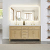 Custom image for Whitewashed Oak with Brushed Gold Trim / White Cultured Marble / No Mirror