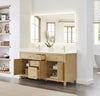 Custom image for Whitewashed Oak with Brushed Gold Trim / White Quartz / No Mirror