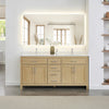 Custom image for Whitewashed Oak with Brushed Nickel Trim / Carrara Cultured Marble / No Mirror