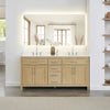 Custom image for Whitewashed Oak with Brushed Nickel Trim / White Cultured Marble / No Mirror