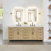 Custom image for Whitewashed Oak with Matte Black Trim / Carrara Cultured Marble / No Mirror