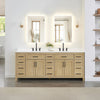 Custom image for Whitewashed Oak with Matte Black Trim / White Quartz / No Mirror