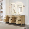 Custom image for Whitewashed Oak with Brushed Gold Trim / White Cultured Marble / No Mirror
