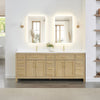Custom image for Whitewashed Oak with Brushed Gold Trim / White Quartz / No Mirror