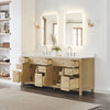 Custom image for Whitewashed Oak with Brushed Nickel Trim / White Cultured Marble / No Mirror