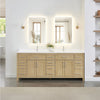 Custom image for Whitewashed Oak with Brushed Nickel Trim / White Quartz / No Mirror