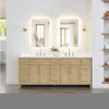 Custom image for Whitewashed Oak with Brushed Nickel Trim / White Quartz / No Mirror