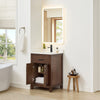 Custom image for Dark Walnut with Matte Black Trim / White Cultured Marble / No Mirror