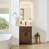 Custom image for Dark Walnut with Matte Black Trim / White Cultured Marble / No Mirror