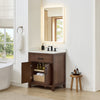 Custom image for Dark Walnut with Matte Black Trim / Giotto Quartz / No Mirror
