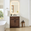 Custom image for Dark Walnut with Matte Black Trim / White Quartz / No Mirror