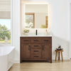 Custom image for Dark Walnut with Matte Black Trim / Carrara Cultured Marble / No Mirror