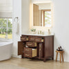 Custom image for Dark Walnut with Brushed Gold Trim / White Quartz / No Mirror