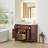 Custom image for Dark Walnut with Brushed Nickel Trim / White Quartz / No Mirror