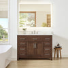 Custom image for Dark Walnut with Brushed Nickel Trim / White Cultured Marble / No Mirror