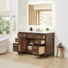 Custom image for Dark Walnut with Brushed Gold Trim / Giotto Quartz / No Mirror