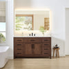 Custom image for Dark Walnut with Matte Black Trim / White Cultured Marble / No Mirror