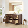 Custom image for Dark Walnut with Brushed Gold Trim / Giotto Quartz / No Mirror