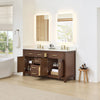 Custom image for Dark Walnut with Brushed Gold Trim / Carrara Cultured Marble / No Mirror
