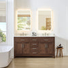 Custom image for Dark Walnut with Brushed Nickel Trim / Giotto Quartz / No Mirror