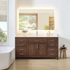 Custom image for Dark Walnut with Brushed Nickel Trim / Giotto Quartz / No Mirror
