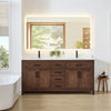 Custom image for Dark Walnut with Matte Black Trim / White Cultured Marble / No Mirror
