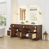 Custom image for Dark Walnut with Matte Black Trim / Carrara Cultured Marble / No Mirror