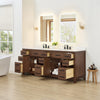 Custom image for Dark Walnut with Matte Black Trim / White Cultured Marble / No Mirror