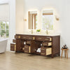 Custom image for Dark Walnut with Brushed Gold Trim / Carrara Cultured Marble / No Mirror