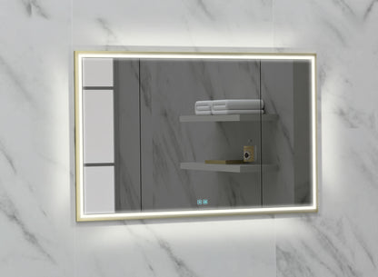 Illusion Lighted Mirrored Cabinet, Recessed Mount, 2700/3000/4000K Temperature, Deffoger, Dimmable, Three-direction Light Diffuser