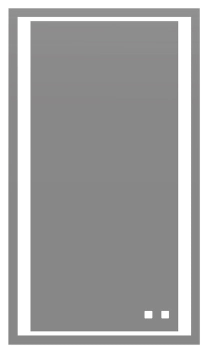 Sanctuary III Lighted Slique Mirror, 20" x 36" x 7/8", Rectangular, 2700/3000/4000K Temperature, Deffoger, Dimmable