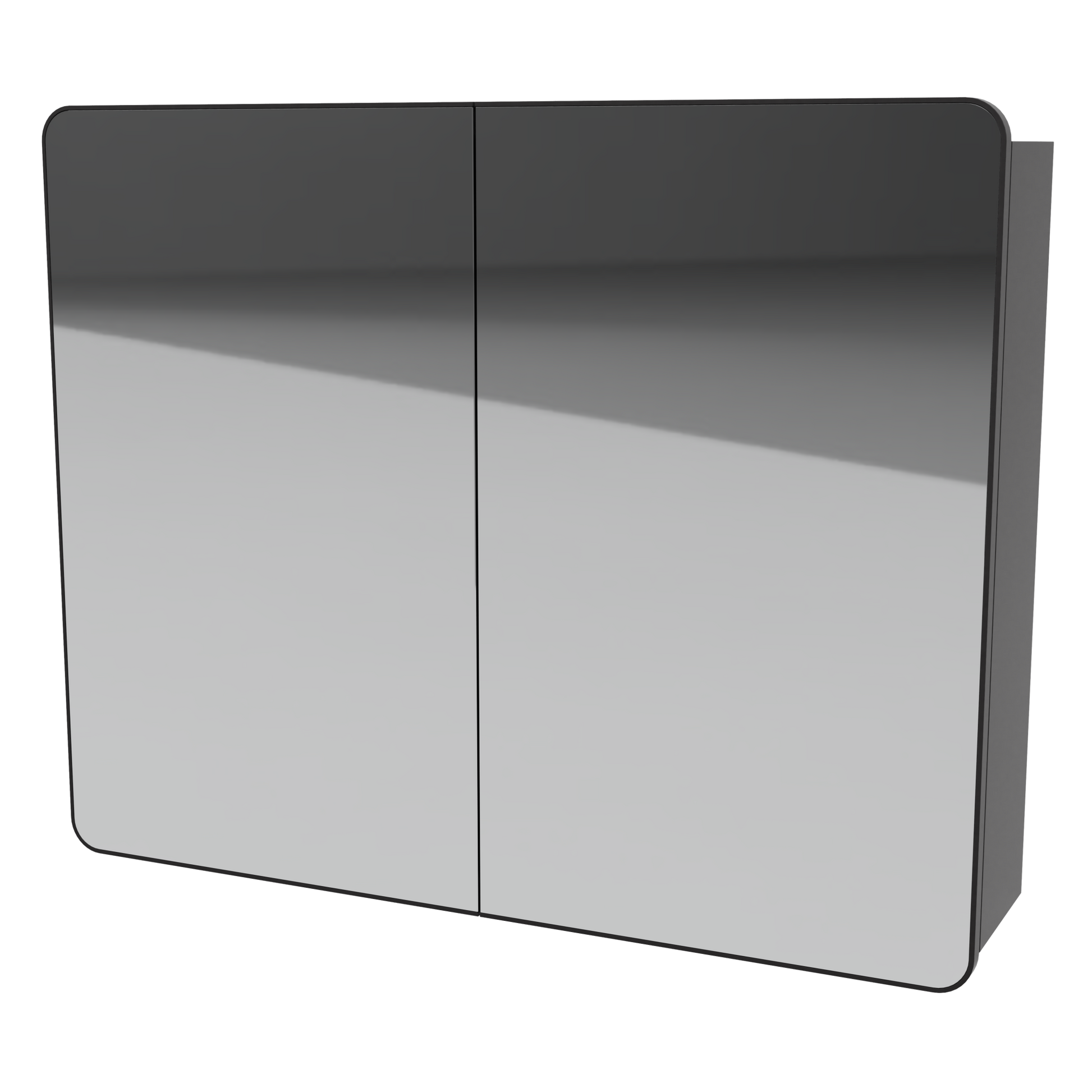 Sydney Wall Mount Mirror Cabinet 36 Inch Black Satin