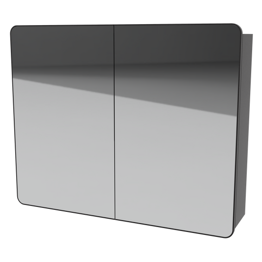 Sydney Wall Mount Mirror Cabinet 36 Inch Black Satin