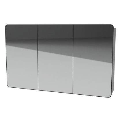 Sydney Wall Mount Mirror Cabinet 48 Inch Black Satin