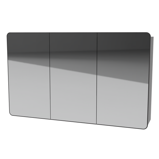 Sydney Wall Mount Mirror Cabinet 48 Inch Black Satin