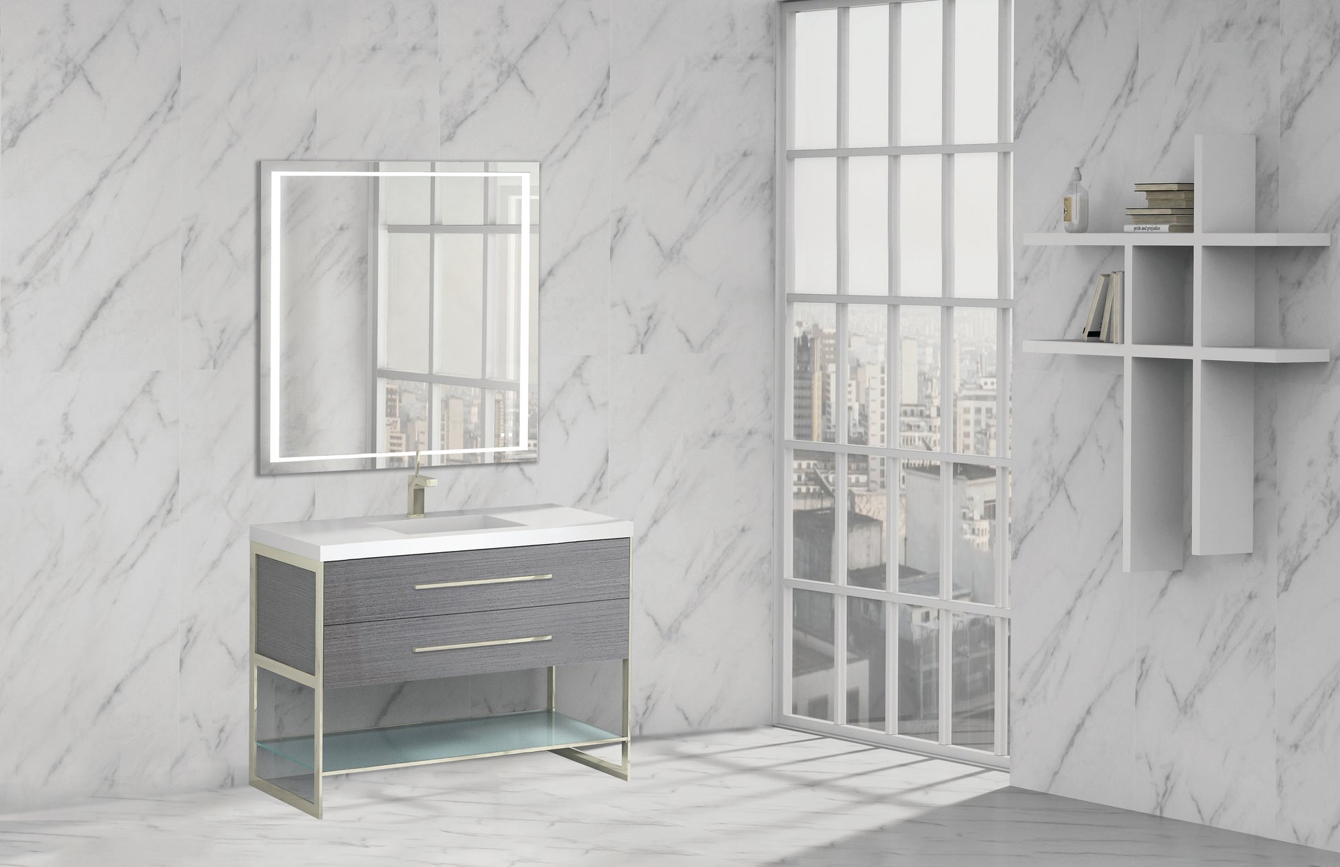 Madeli Silhouette 48C" Free Standing Vanity Ash Grey