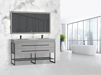 Madeli Silhouette 60D" Free standing Vanity Ash Grey