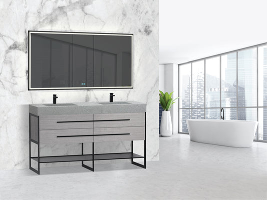 Madeli Silhouette 60D" Free standing Vanity Ash Grey