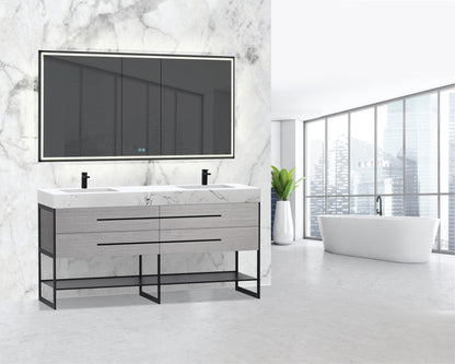 Madeli Silhouette 72" Free standing Vanity Ash Grey