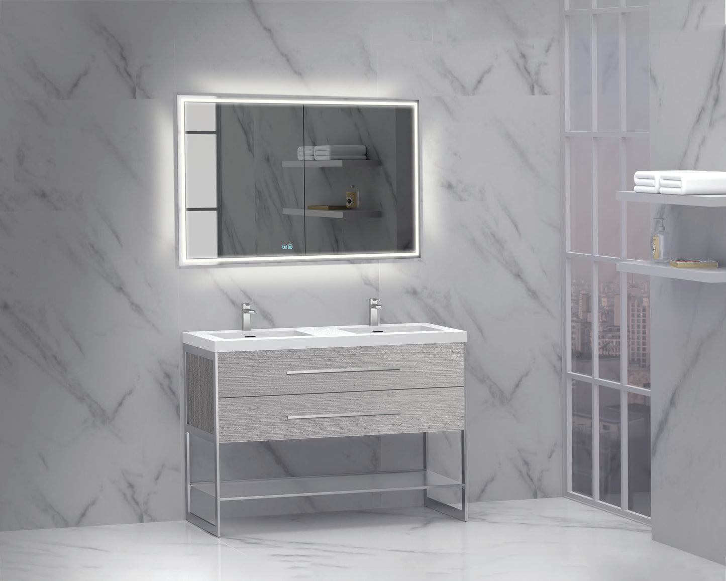 Madeli Silhouette 48D" Free standing Vanity Ash Grey