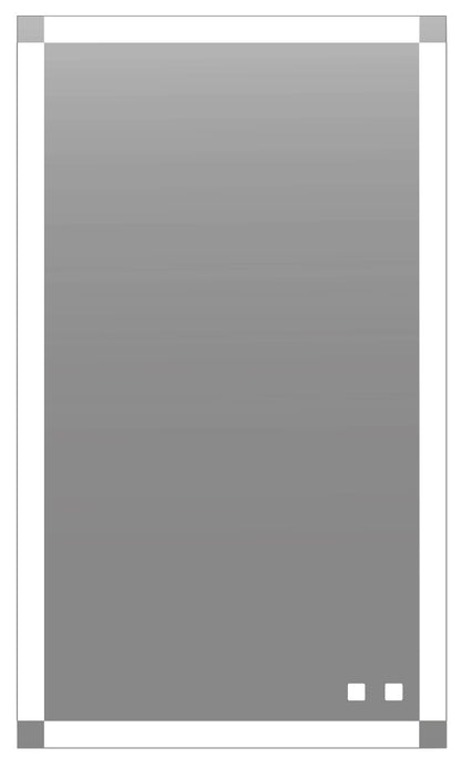 Tranquiliity II Lighted Slique Mirror, 20" x 36" x 7/8", Rectangular, 2700/3000/4000K Temperature, Deffoger, Dimmable