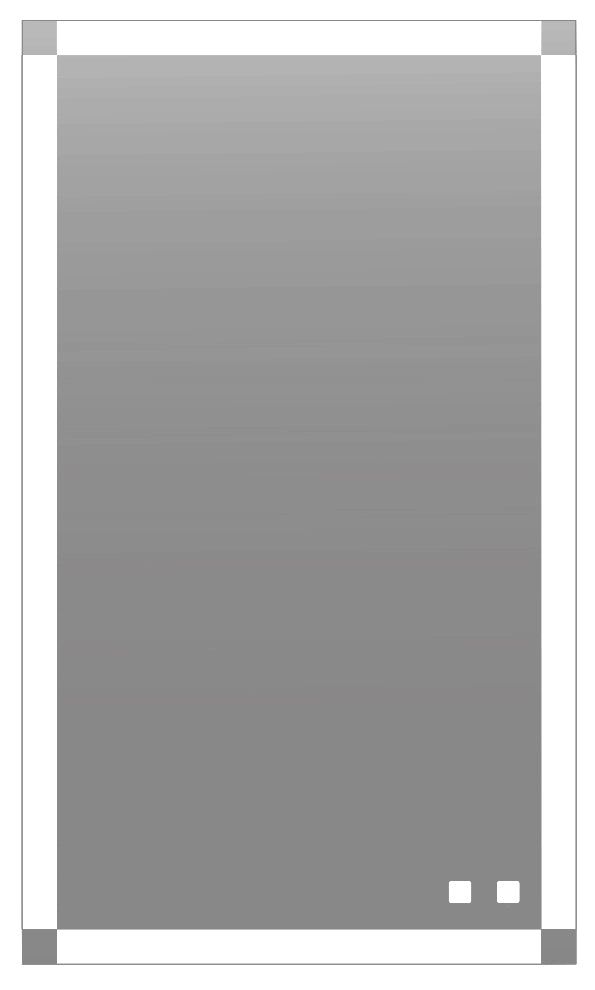 Tranquiliity II Lighted Slique Mirror, 20" x 36" x 7/8", Rectangular, 2700/3000/4000K Temperature, Deffoger, Dimmable