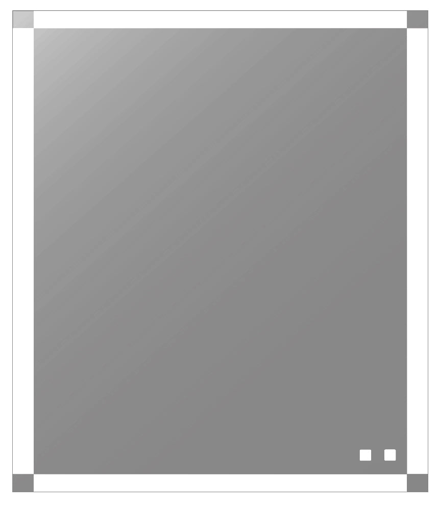 Tranquiliity II Lighted Slique Mirror, 20" x 36" x 7/8", Rectangular, 2700/3000/4000K Temperature, Deffoger, Dimmable
