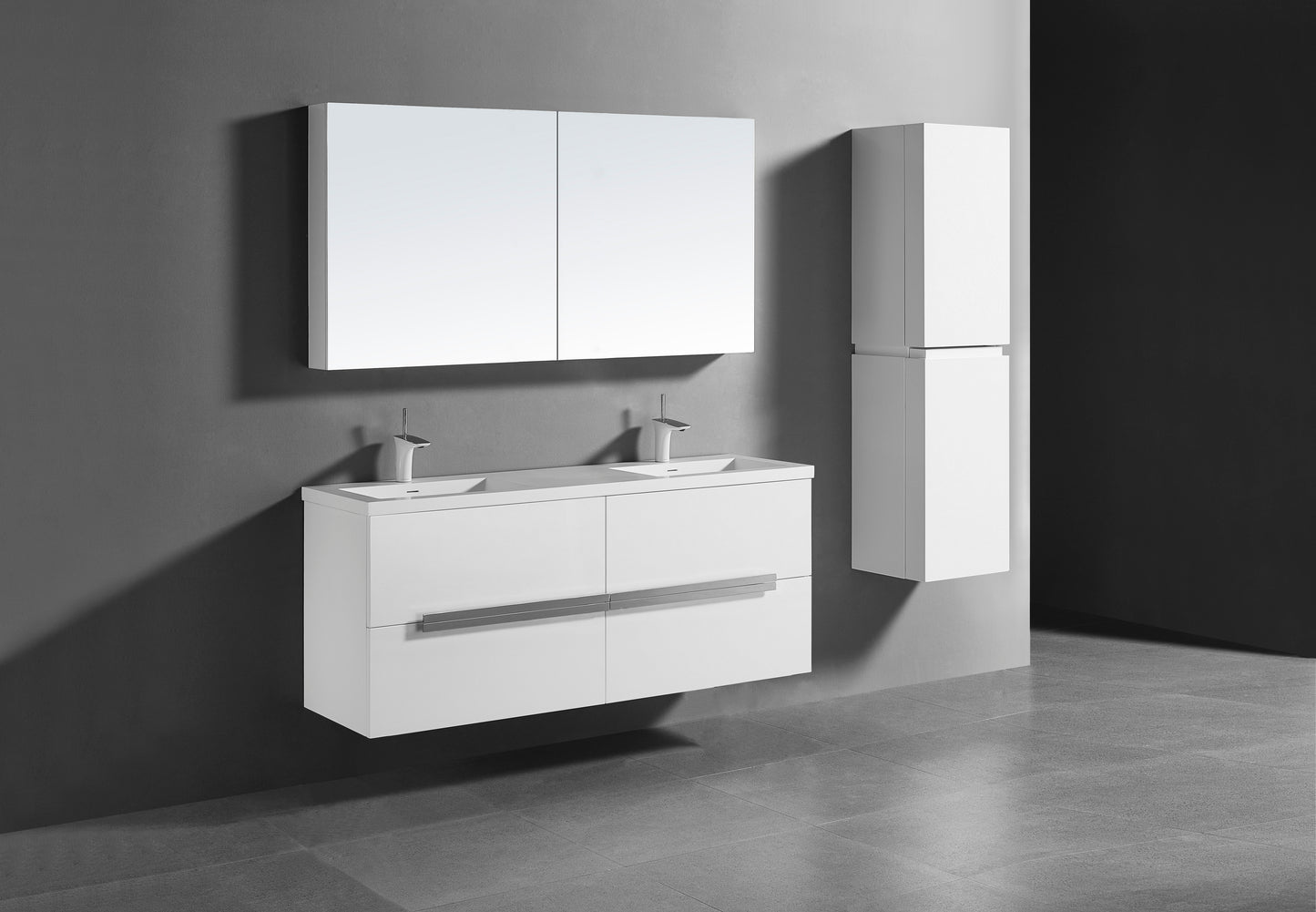 Urban 60D" Wall hung Vanity Cabinet
