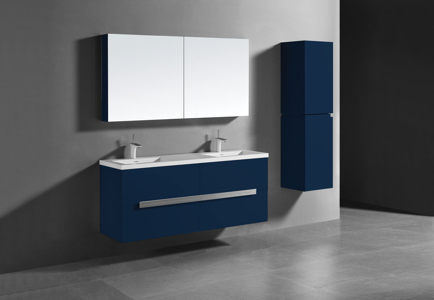 Urban 60D" Wall hung Vanity Cabinet