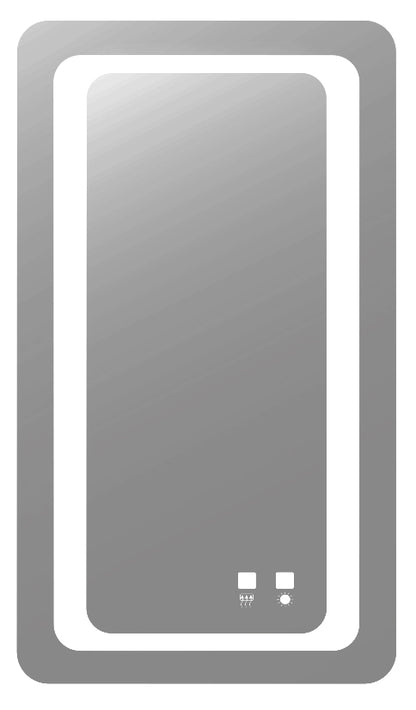 Vision III Lighted Slique Mirror, 24" x 42" x 7/8", Rectangular, 2700/3000/4000k Temperature, Deffoger, Dimmable
